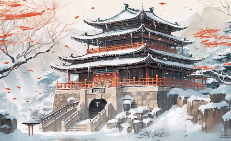 大雪瑞雪雪地洁白塔阁楼楼阁故宫殿堂天坛中国风国潮插画,插画/手绘图,插画/手绘图库,插画/手绘图下载,插画/手绘